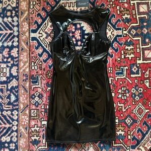 Frederick's of Hollywood Glossy Black Backless Dress